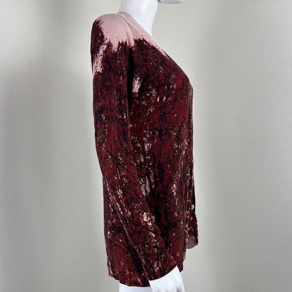 Kenneth Cole Women Size M Purple Pink Silk Knit Cardigan Sweater Button Office - Picture 9 of 15